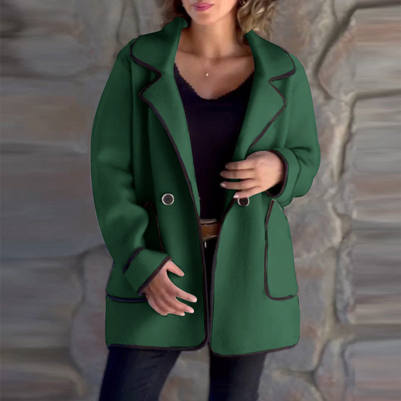 💥【S-5XL】Nuevo abrigo reversible de lana elegante con cuello de traje