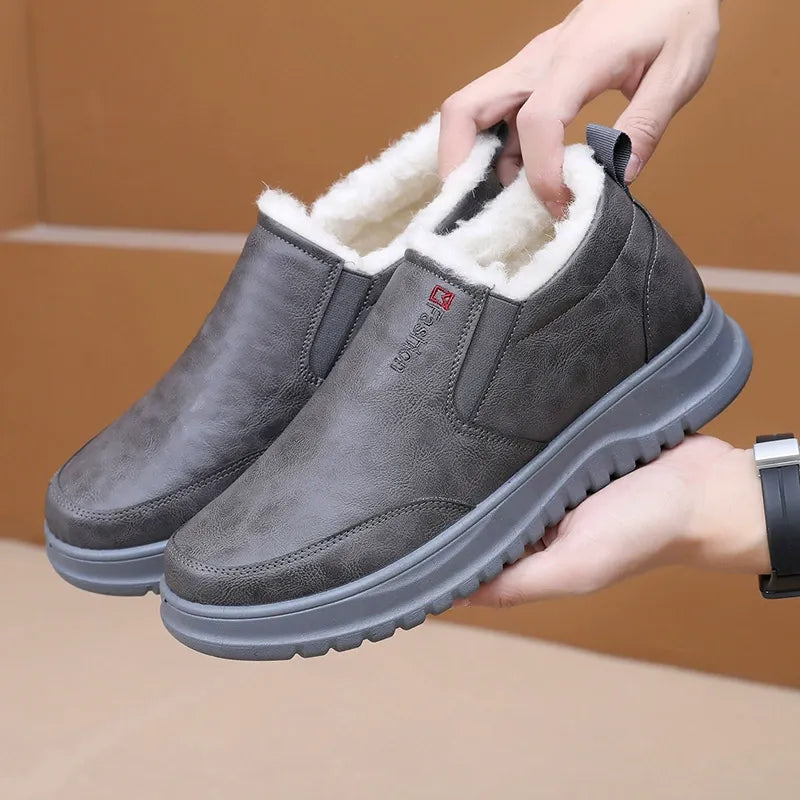 ❄️【39-44】Botas de invierno para hombre, de piel, con forro polar y grosor extra.