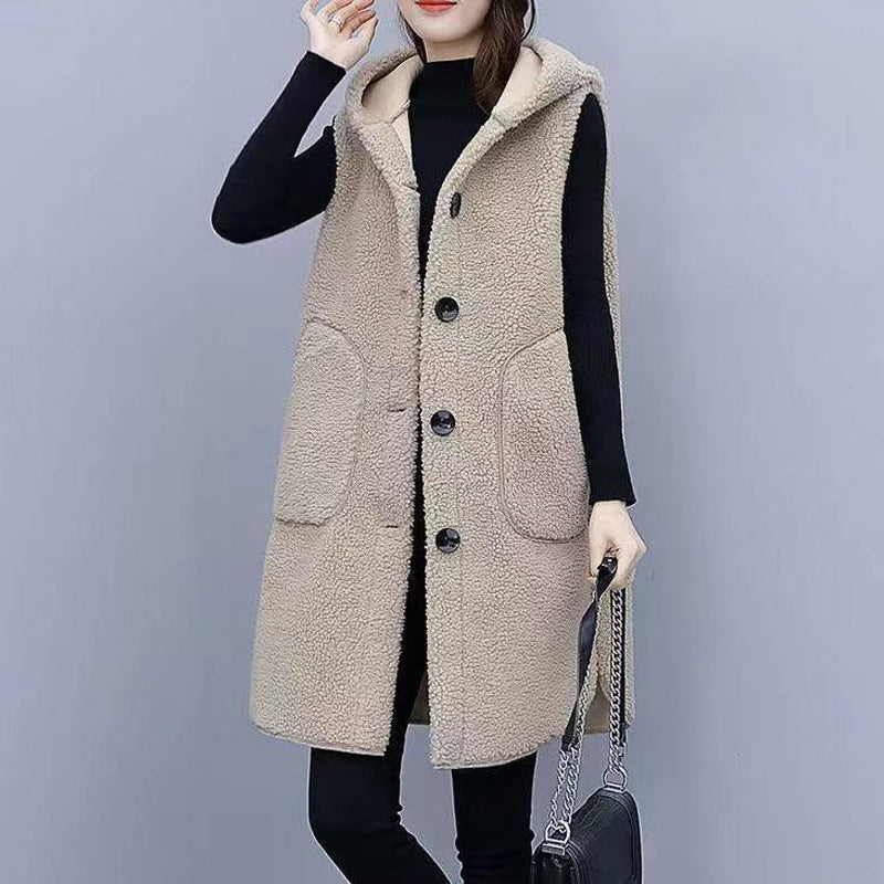 ⛄Nueva llegada de invierno❄ Chaqueta de lana con capucha, largo medio