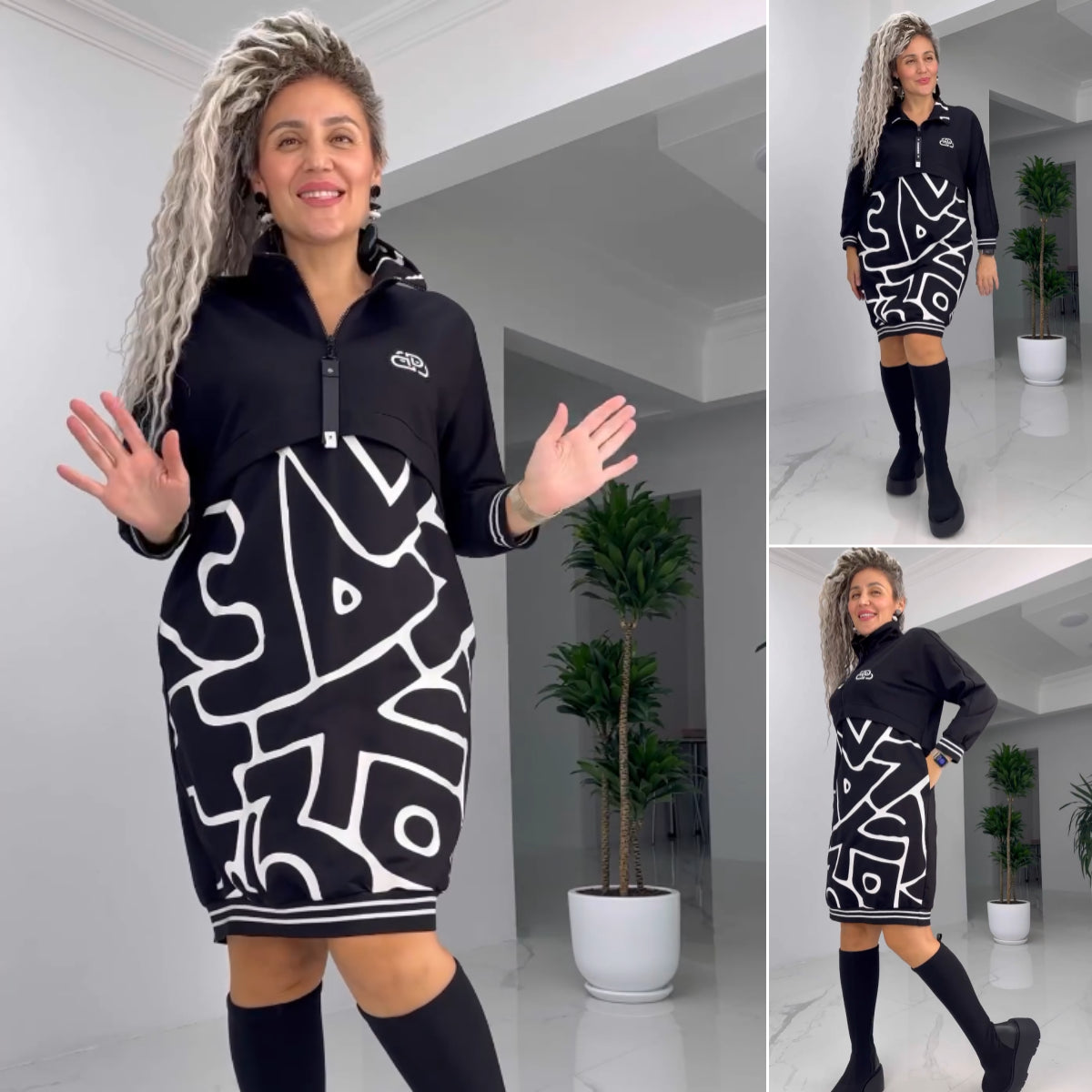 【S-5XL】 Vestido cómodo con cremallera en la solapa 2024