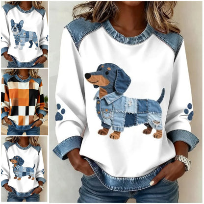 🔥【S-5XL】Nueva sudadera con capucha vaquera de patchwork 2025