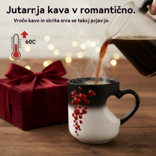 📢📢50 % popust!!! ⏰ Valentinova keramična skodelica v obliki srca, ki spreminja barvo💝✨=1