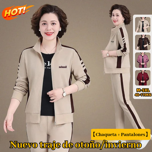 🔥【M-5XL】【Top + Pantalones】😍 Nuevo conjunto deportivo de moda de otoño para todos los días