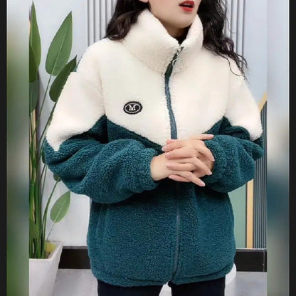 【M-4XL】Chaqueta polar de invierno, chaqueta de algodón, chaqueta de lana de cordero espesada de algodón, chaqueta abrigada