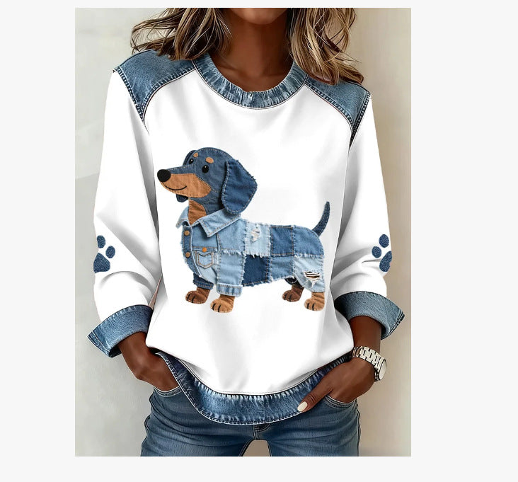 🔥【S-5XL】Nueva sudadera con capucha vaquera de patchwork 2025