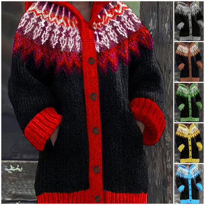 【S~5XL】✨Elegante chaqueta con capucha de colores y estilo retro