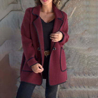 💥【S-5XL】Nuevo abrigo reversible de lana elegante con cuello de traje