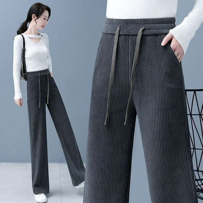 👖【40-110 KG】Nuevos pantalones elásticos de pierna ancha para mujer
