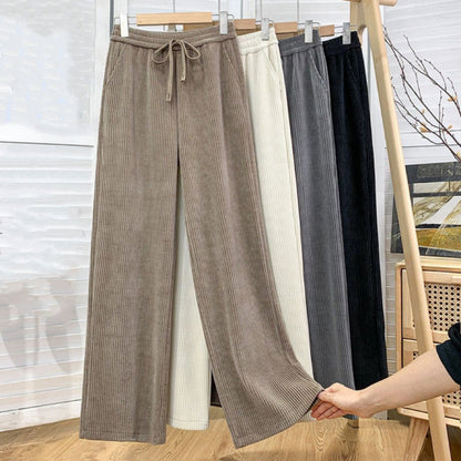 ✨【Ofertas especiales】👖Nuevos pantalones casuales de terciopelo con pierna ancha, muy cómodos de llevar.💖