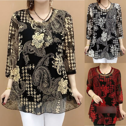 💕【XL-6XL】Camisa de verano nueva 2025, elástica y suelta, que cubre el vientre, top