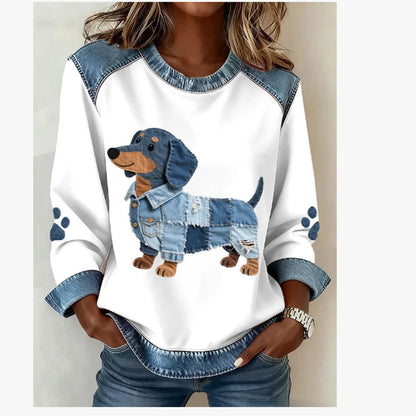 🔥【S-5XL】Nueva sudadera con capucha vaquera de patchwork 2025