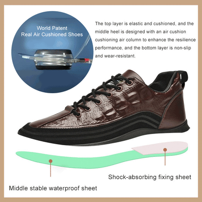 🐊Zapatos casuales de piel de cocodrilo de lujo, impermeables, resistentes al desgaste y duraderos.