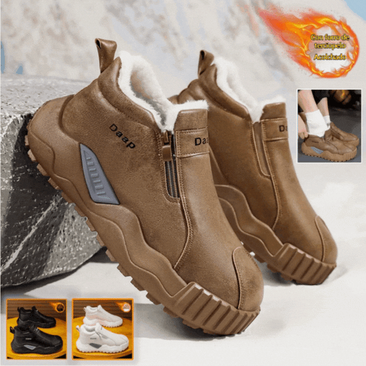 【39-44】Nuevas botas casuales para hombre fabricadas en algodón cálido con suela gruesa, resistentes al frío.