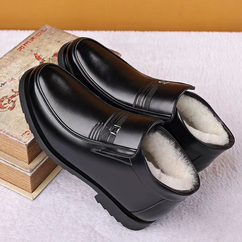 🔥Oferta por tiempo limitado🔥【Tallas 38-44】Nuevos zapatos de cuero auténtico para hombre 2025, botas de ante gruesas que retienen el calor.