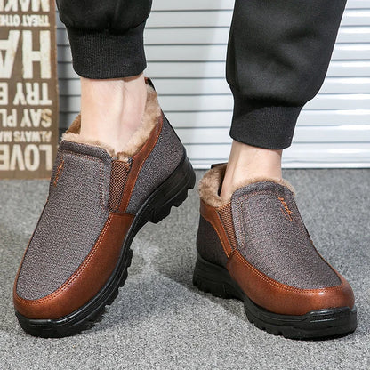 🔥 🔥【50% de descuento】 Zapatos de hombre antideslizantes, cálidos y de suela suave, adecuados para personas mayores.
