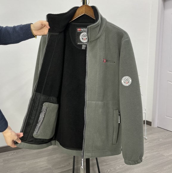 【40% de Descuento】Chaqueta de Terciopelo Grueso de Lana para Hombre, Talla Grande, Cálida y Cómoda para Otoño e Invierno