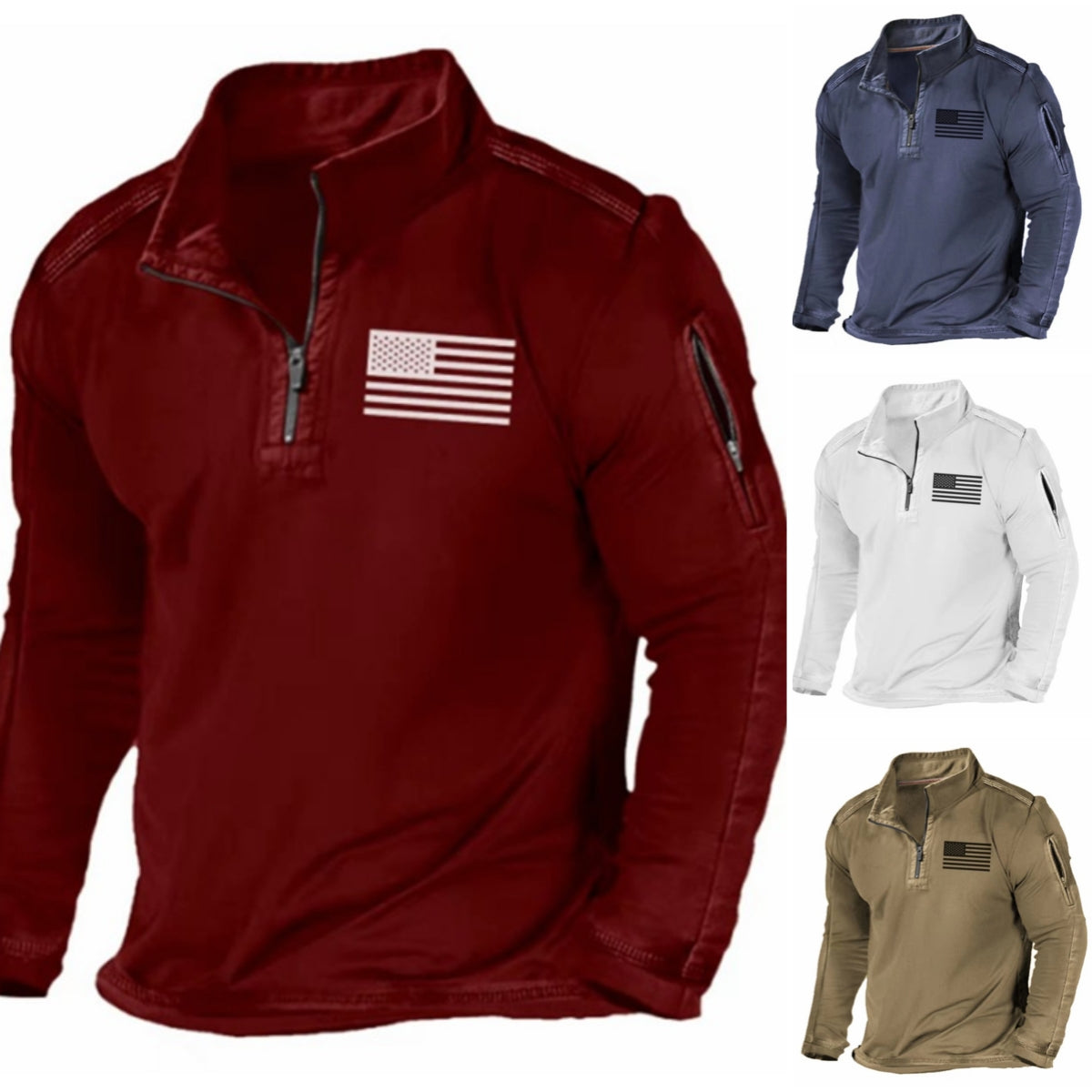 🔥【S-5XL】Sudadera de manga larga con cuello alto, estilo casual, para hombre, nueva colección primavera 2025