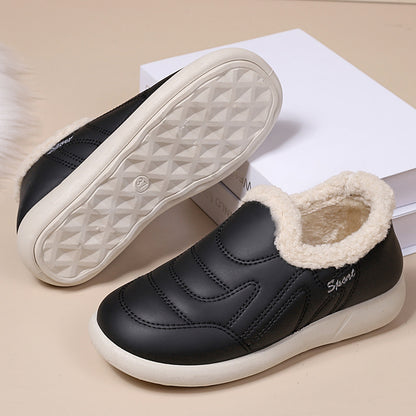 🔥Zapatos de mujer de algodón, confeccionados en piel auténtica, estilo otoño-invierno, con forro polar, cálidos e impermeables.