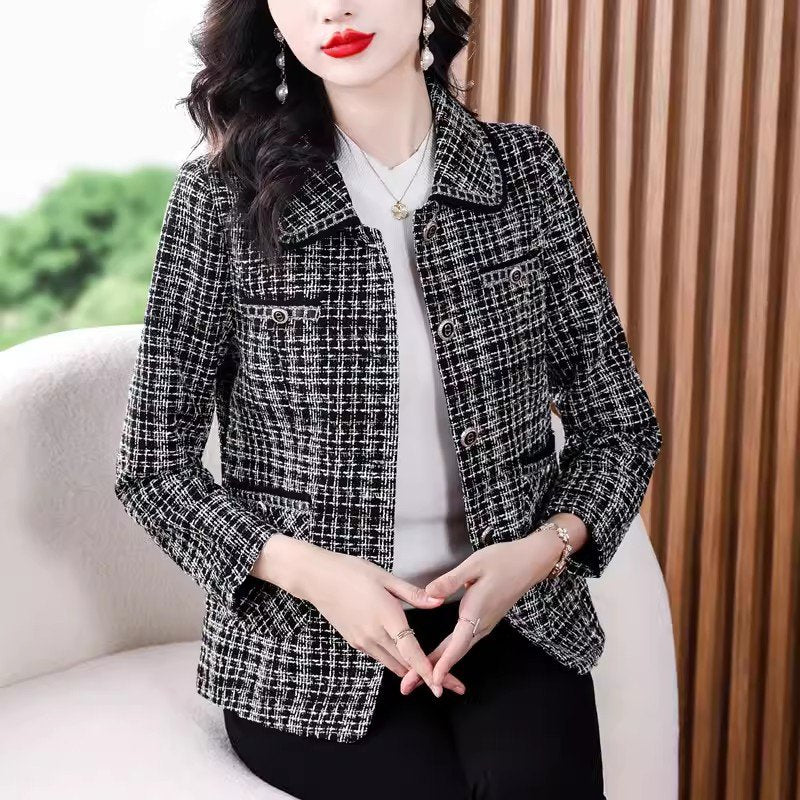 💥【Oferta especial】【L-5XL】Chaqueta de traje con solapa de muesca para mujer, nueva, otoño e invierno
