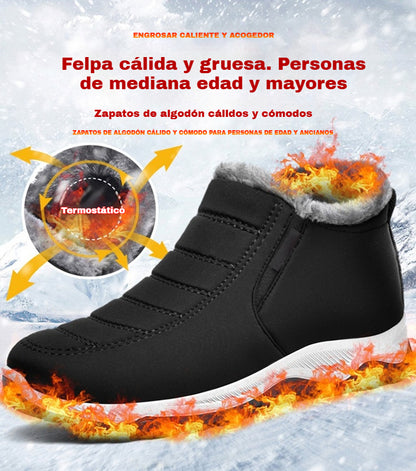 👢【50% de descuento】Botas de algodón para mujer, botas de mujer en tallas grandes/botas de algodón resistentes al frío y cálidas para personas de mediana edad y mayores/botas de nieve gruesas y de terciopelo, botas de mujer con suela alta