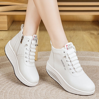 🎁👢【35-41】2025 Otoño/Invierno Nuevo estilo Zapatos cómodos y transpirables para mujer, aumento de altura de 5 cm