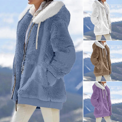 Abrigo largo de polar para mujer para otoño e invierno.