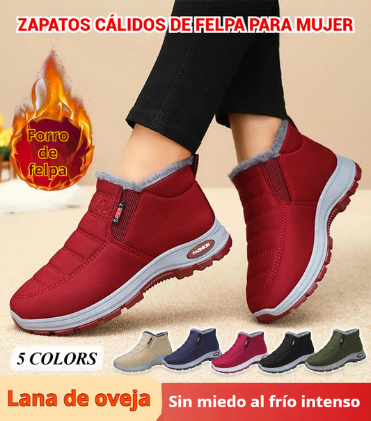 👢Botas de algodón para mujer, botas de mujer en tallas grandes/botas de algodón resistentes al frío y cálidas para personas de mediana edad y mayores/botas de nieve gruesas y de terciopelo, botas de mujer con suela alta