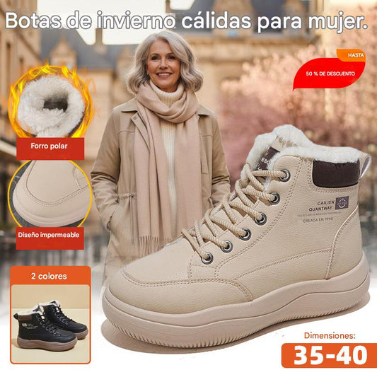 💥🔥Nuevos zapatos de mujer con aislamiento grueso, correas altas, zapatos deportivos 💯abrigados, botas cortas de invierno
