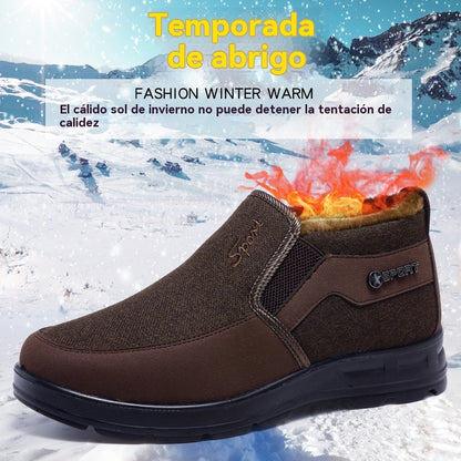 🦶【38-47】Botas de invierno para hombre nuevas, gruesas y de forro polar, antideslizantes y de algodón suave.