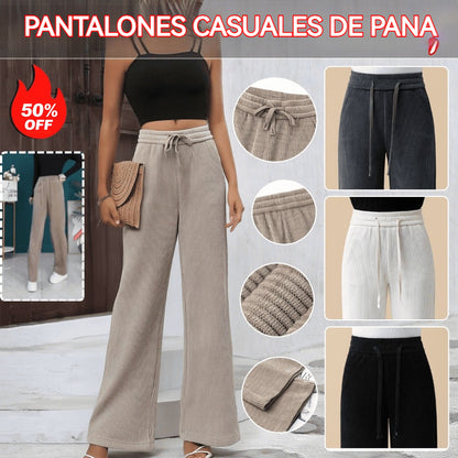 👖【40-110 KG】Nuevos pantalones elásticos de pierna ancha para mujer