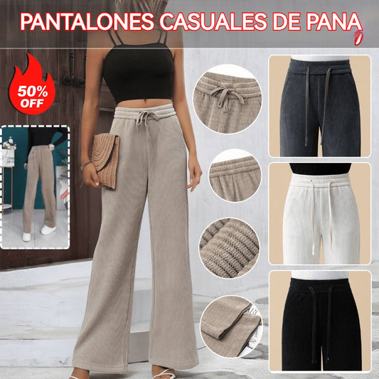 👖【40-110 KG】Nuevos pantalones elásticos de pierna ancha para mujer