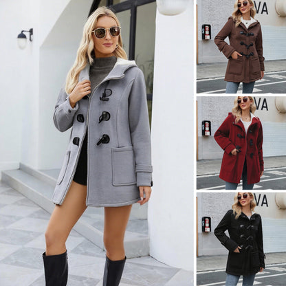 🔥【50% de descuento】🔥Abrigo de invierno con capucha de lana gruesa para mujer【S-6XL】