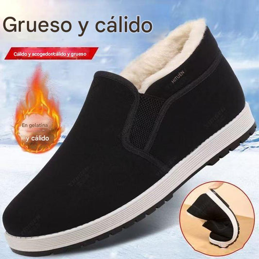 🔥【49% OFF】【39-44】Otoño e invierno 2025 nuevo estilo zapatos de algodón cálidos de terciopelo botas antideslizantes zapatos de trabajo antideslizantes