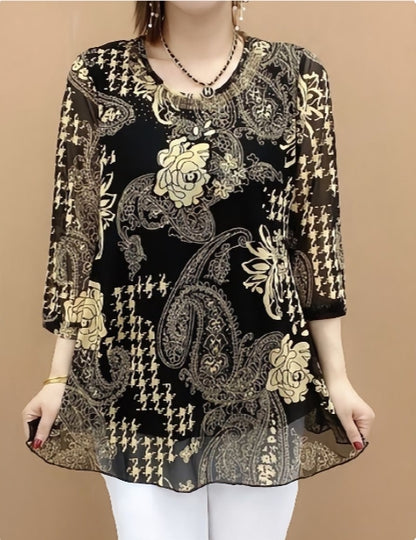 💕【XL-6XL】Camisa de verano nueva 2025, elástica y suelta, que cubre el vientre, top