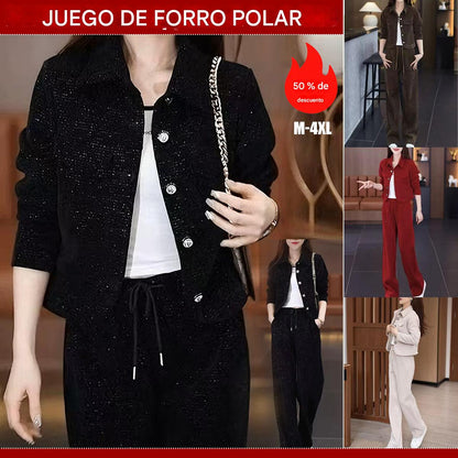 🧥[Abrigo + Pantalones] Traje plisado informal de otoño