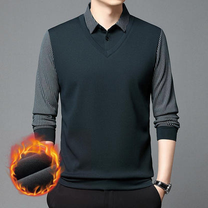 👔Conjunto de suéter de chenilla sintética de dos piezas para hombre, diseño de terciopelo engrosado, cálido y cómodo.