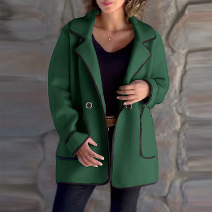 💥【S-5XL】Nuevo abrigo reversible de lana elegante con cuello de traje