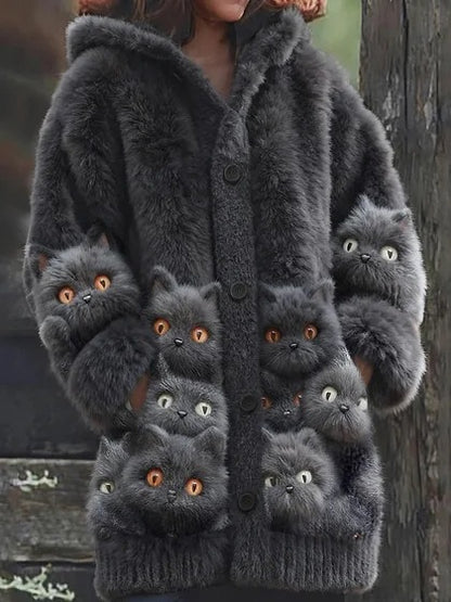 【S-5XL】Lindo abrigo grueso con capucha de felpa y forro polar