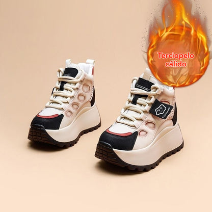 👟Nuevas zapatillas deportivas altas de invierno para mujer con pliegue.