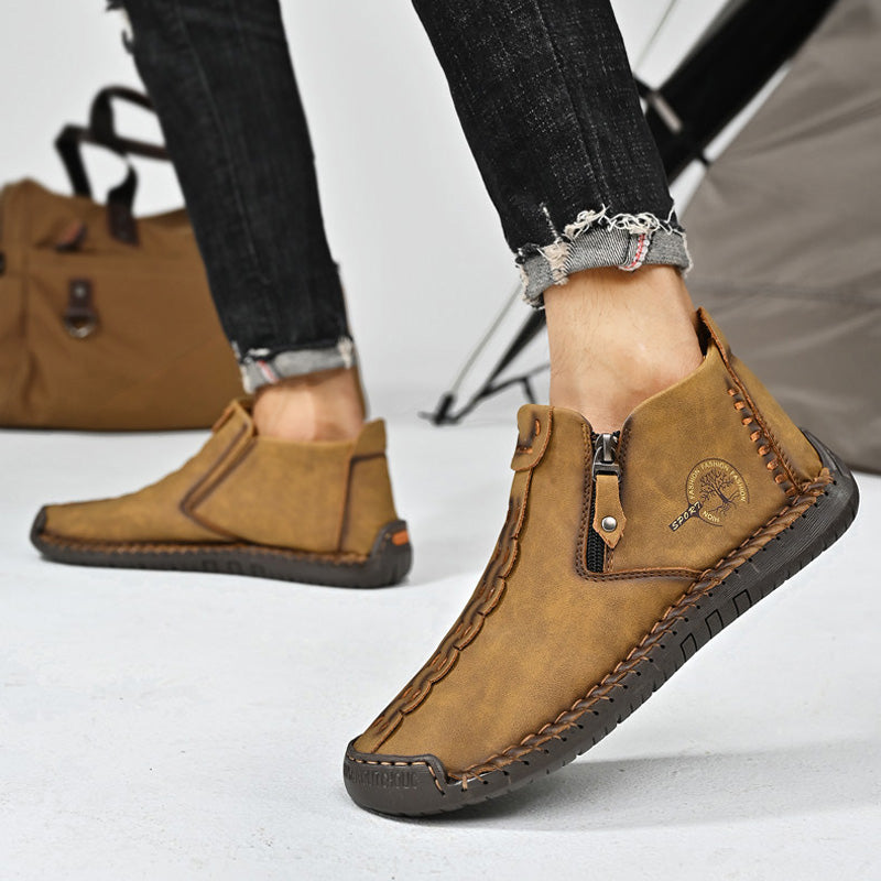 🔥🥾Botas de invierno para hombre con cremallera, cálidas, cómodas y forradas de felpa.