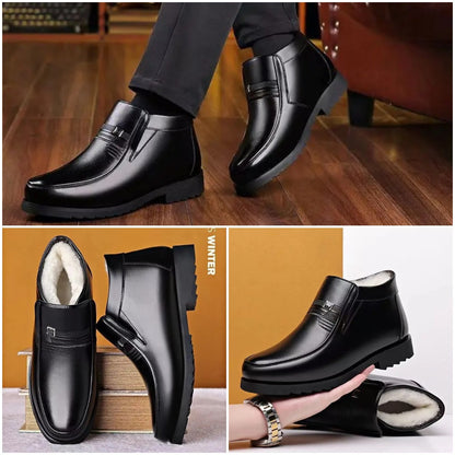 🔥Oferta por tiempo limitado🔥【Tallas 38-44】Nuevos zapatos de cuero auténtico para hombre 2025, botas de ante gruesas que retienen el calor.