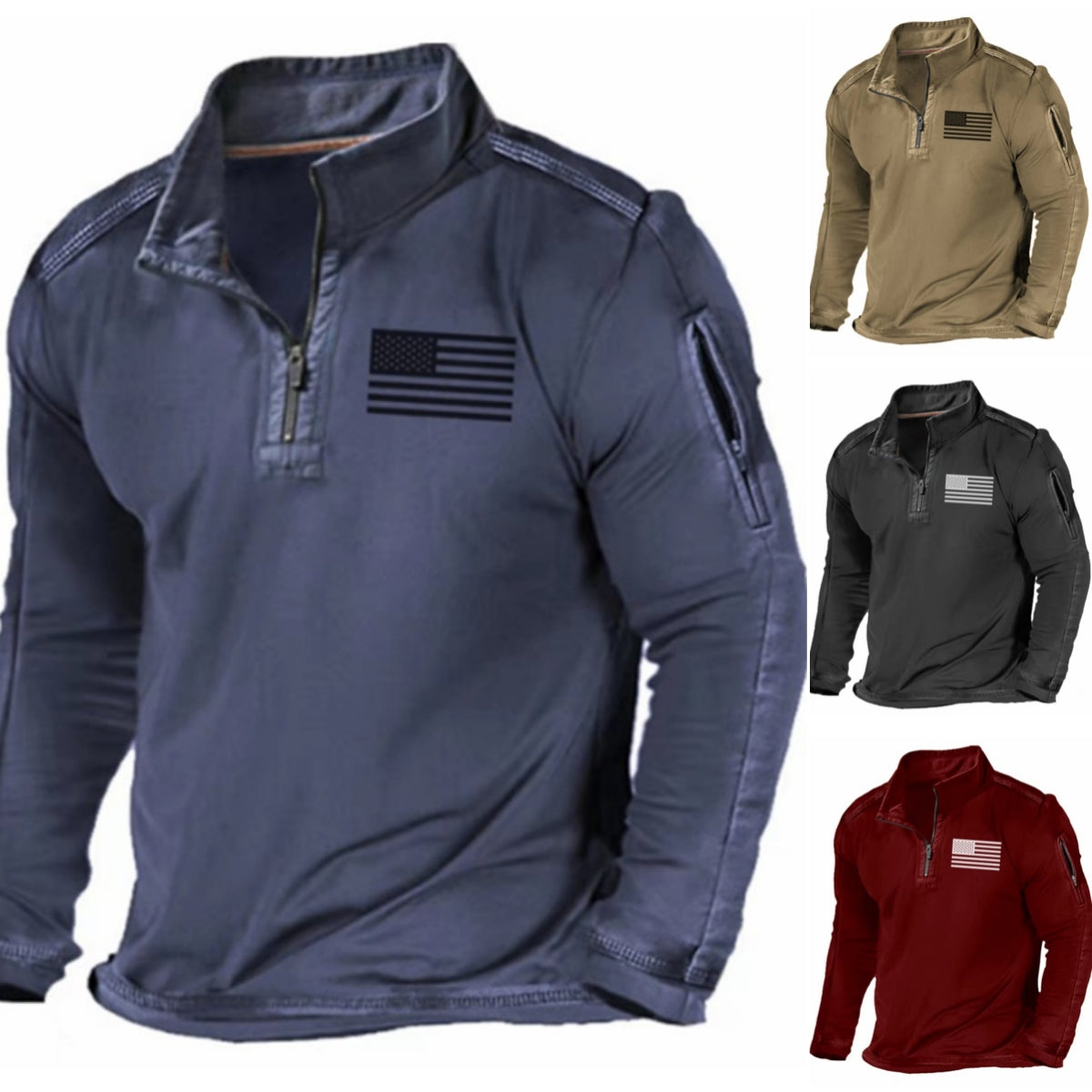 🔥【S-5XL】Sudadera de manga larga con cuello alto, estilo casual, para hombre, nueva colección primavera 2025