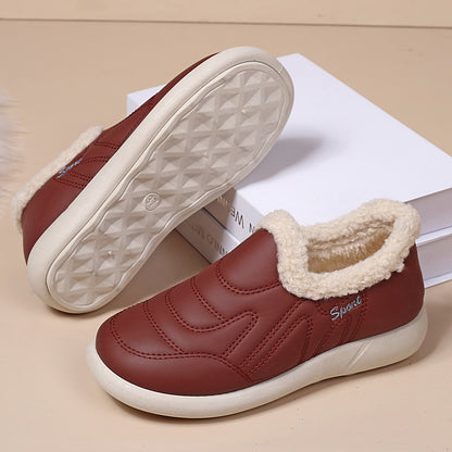 🔥Zapatos de mujer de algodón, confeccionados en piel auténtica, estilo otoño-invierno, con forro polar, cálidos e impermeables.