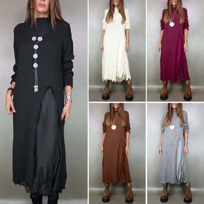 【Vestido + suéter】👗Nuevo conjunto de encaje, diseño de abertura, diseño de suéter