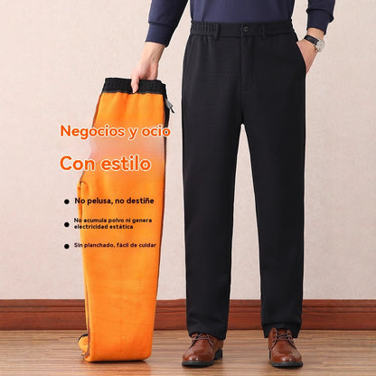 🔥【XL-7XL】Pantalones informales de invierno con forro polar