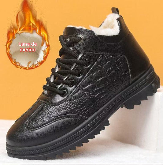 🏆【39-44】🔥Zapatos de algodón para hombre, de invierno, con forro polar y acolchado grueso. Ideales para uso formal e informal.