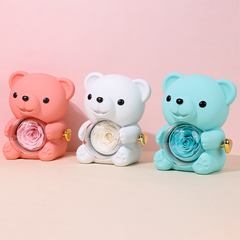 ✨Čudovit medvedek z ohranjeno vrtnico - Medvedek, okrašen s pravo vrtnico, v čudoviti darilni škatli - Romantično darilo za materinski dan, poroke, obletnice, dekliščine, božič in valentinovo.