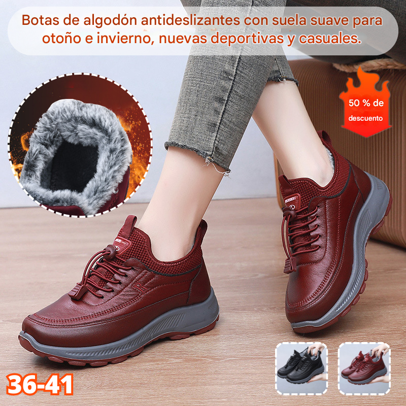🎁【Oferta especial】🔥【35-41】 2025 otoño e invierno nuevos zapatos deportivos y casuales botas de algodón antideslizantes con suela suave