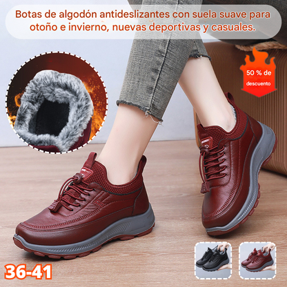 🎁【Oferta especial】🔥【35-41】 2025 otoño e invierno nuevos zapatos deportivos y casuales botas de algodón antideslizantes con suela suave