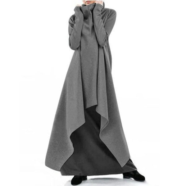🔥【50% de descuento】👗【S-5XL】Vestido asimétrico de manga larga con capucha para mujer